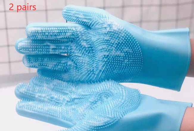 Silicone Pet Grooming Massage Gloves Brush