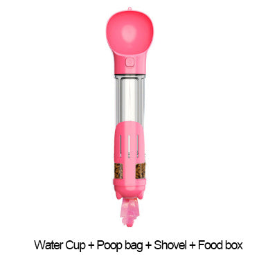 Portable Multifunction Dog Water Bottle Food Feeder 3 In 1-bestbarkbargainsg.com