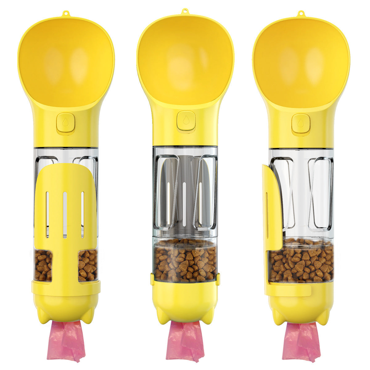 Portable Multifunction Dog Water Bottle Food Feeder 3 In 1-bestbarkbargainsg.com