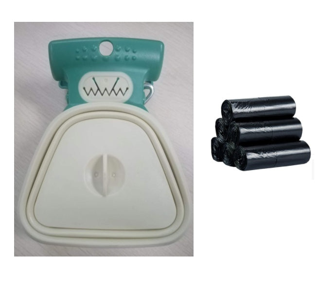 Pet Dog Poop Bag Dispenser Travel Foldable Poop Spoon-bestbarkbargainsg.com
