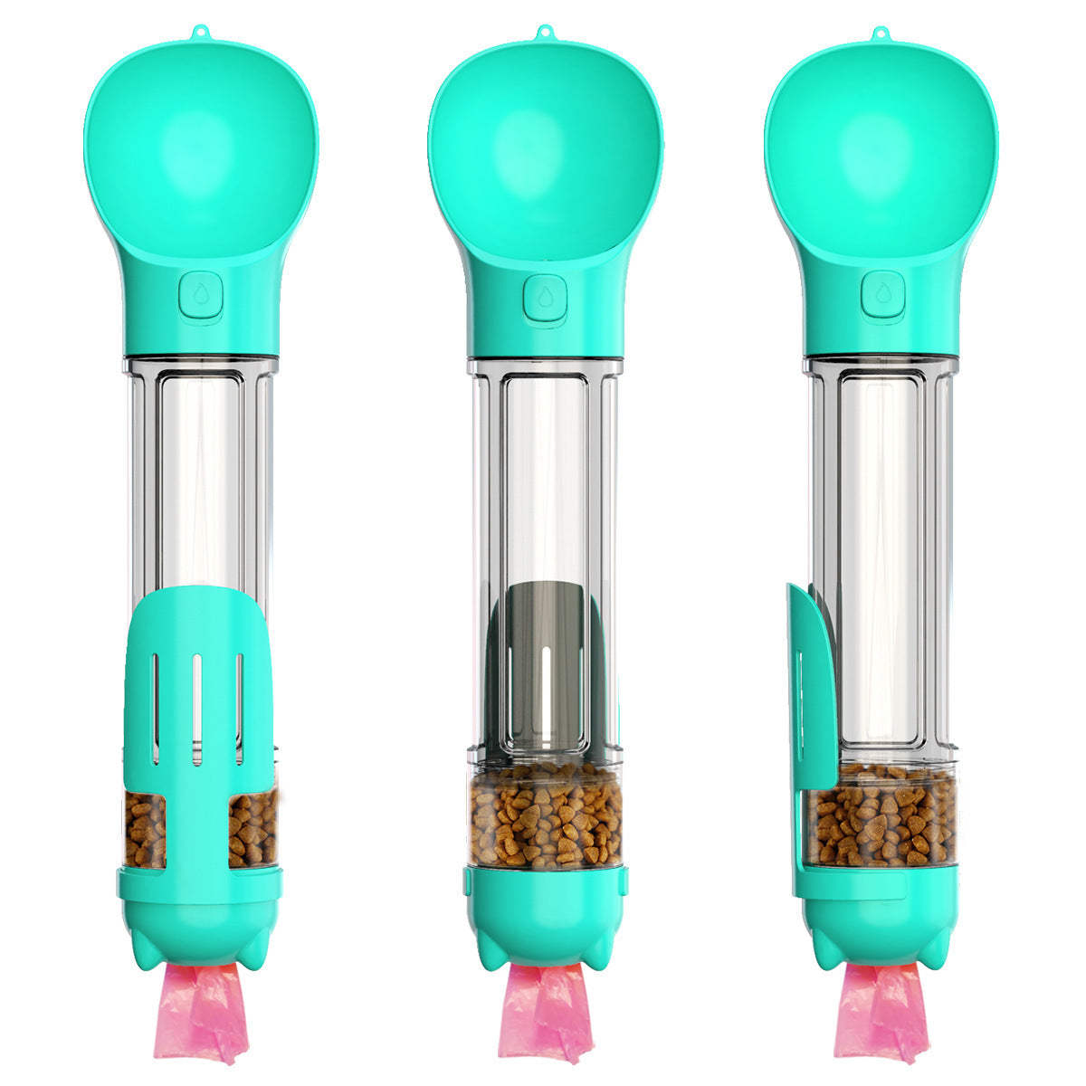 Portable Multifunction Dog Water Bottle Food Feeder 3 In 1-bestbarkbargainsg.com