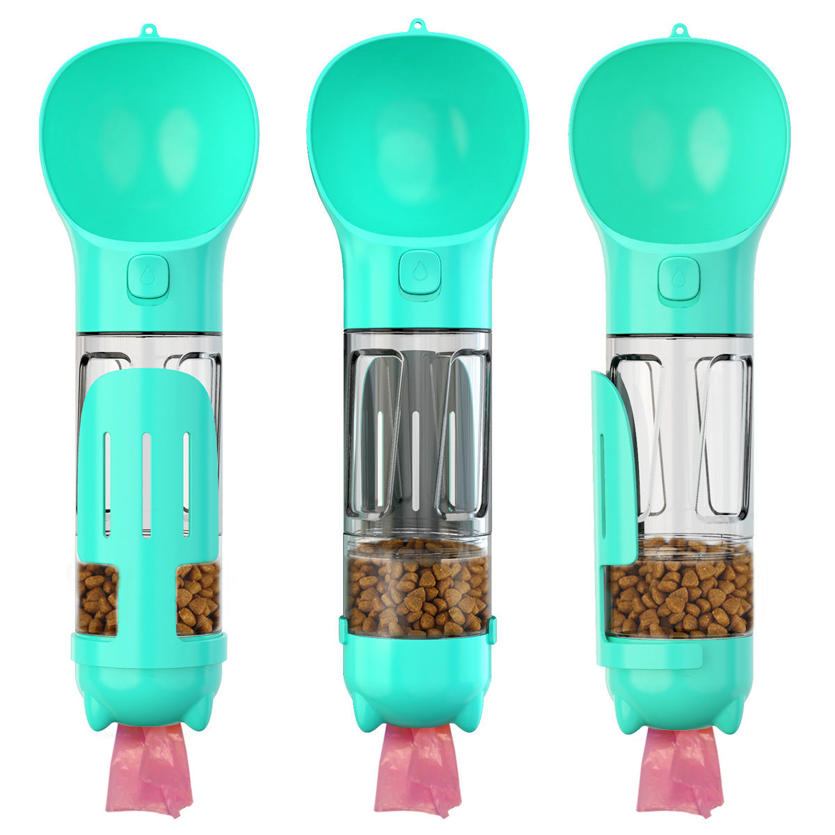 Portable Multifunction Dog Water Bottle Food Feeder 3 In 1-bestbarkbargainsg.com
