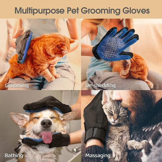 Upgraded Pet Grooming Gloves  Gentle Shedding Hair Remover .