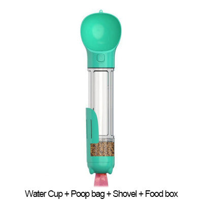 Portable Multifunction Dog Water Bottle Food Feeder 3 In 1-bestbarkbargainsg.com