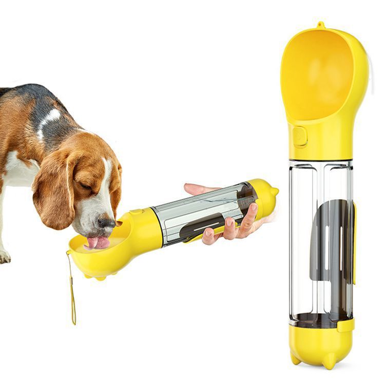 Portable Multifunction Dog Water Bottle Food Feeder 3 In 1-bestbarkbargainsg.com
