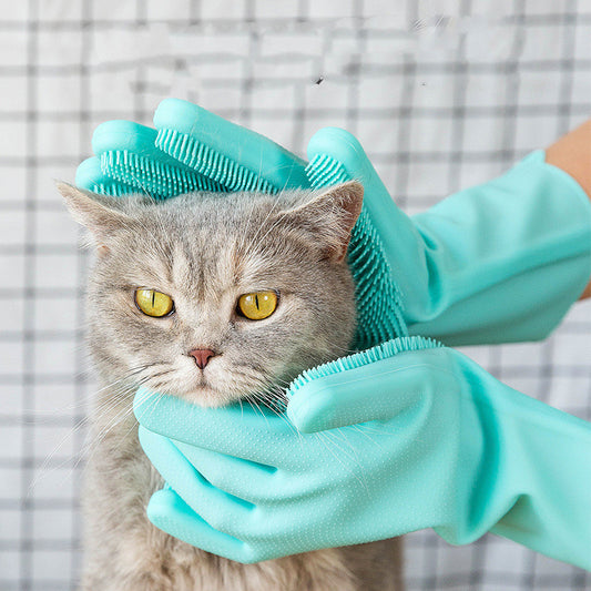 Silicone Pet Grooming Massage  Gloves Brush