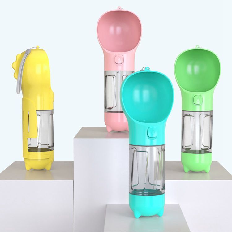 Portable Multifunction Dog Water Bottle Food Feeder 3 In 1-bestbarkbargainsg.com